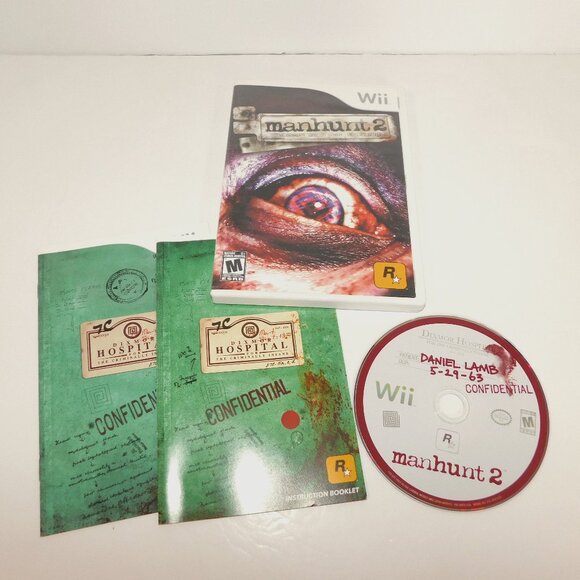 2007 Manhunt  2 Nintendo Wii Game Case Manual / Instruction Booklet TESTED - Picture 1 of 7
